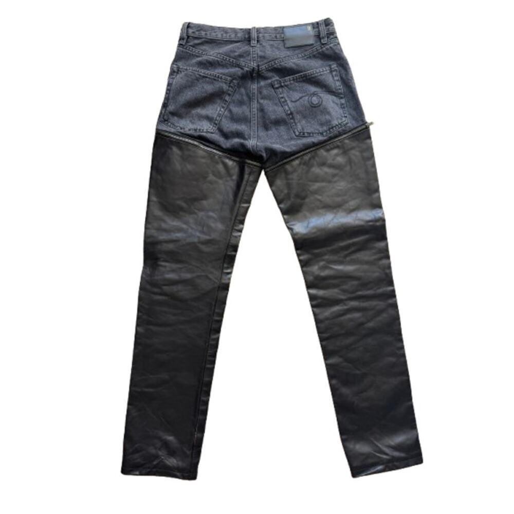 R13 Black Leather Zip Off Axl Slim Pants - Picture 14 of 16